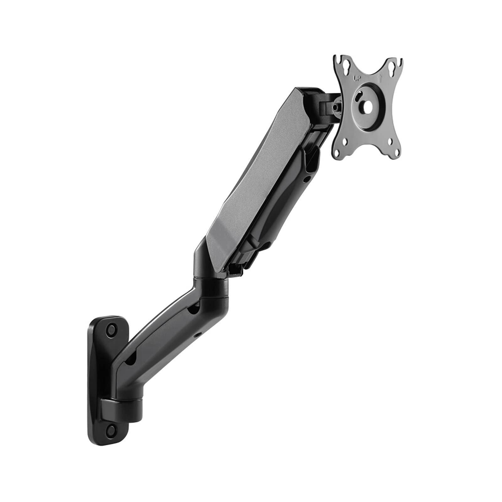 Aioneer Monitor Arm Wall Mounted Monitor Stand Arm Gas Spring Long Arm Monitor Stand Mount Adjustable Monitor Arm Fits 17"-27" Monitors 4.4-19.8 Lbs, Matte Black Monitor Mount Ar