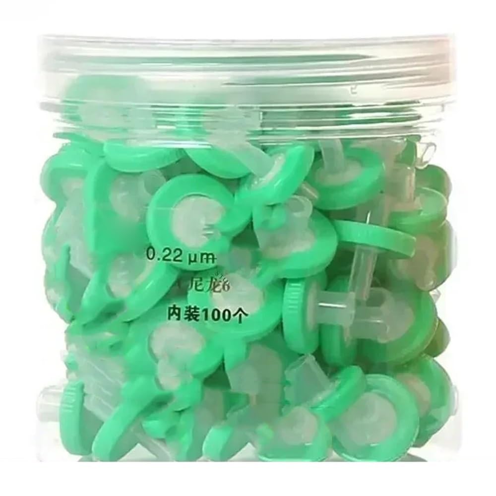 Cristalería de Laboratorio Filtro de membrana microporosa de nailon/MCE, 13/25/33 mm, 0,22 um y 0,45 um, 100 unidades(Nylon 25mm 0.22um)