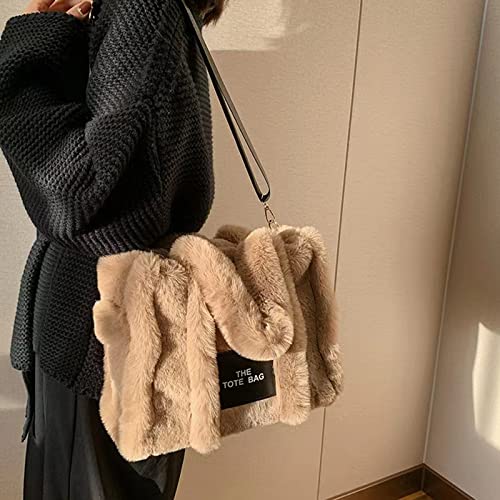 Bolso tote peludo para mujer miniatura 7