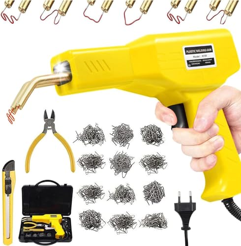 150W Máquina de soldadura de plástico, Kit de reparación de parachoques de coche de, máquina de reparación de soldador de plástico de grapas de 800 uds para piezas de coche