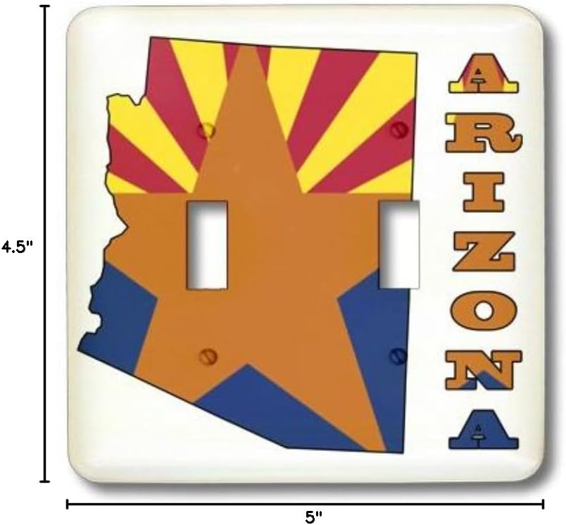 3dRose lsp_58719_2 Arizona State Flag in The Outline Map and Letters of Arizona Double Toggle Switch