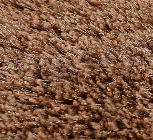 Image of AROMICK Modern Polyester Anti Slip Rectangular Shaggy Fluffy Rug and Carpet for Living Room, Bedroom & Dining Room (2 x 3 Feet, Beige)
