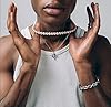 AFSTALR Mens Pearl Necklace White Pearl Choker Necklaces,8 mm Pearls Necklace 18 Inch Length, Birthday Gift Jewellery for Men Women #2