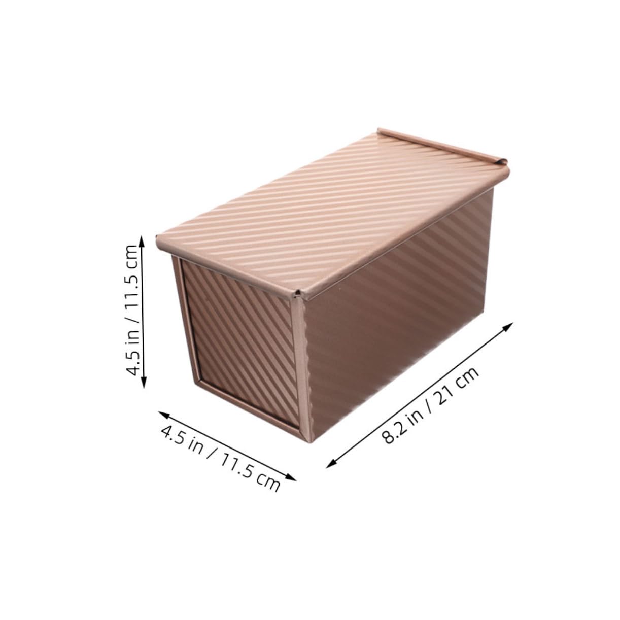 Brotbackform 25cm mit Deckel aus Kohlenstoffstahl 2 Stück-pack Rechteckig Sicher in Anwendung Leicht zu Reinigen für Brotliebhaber