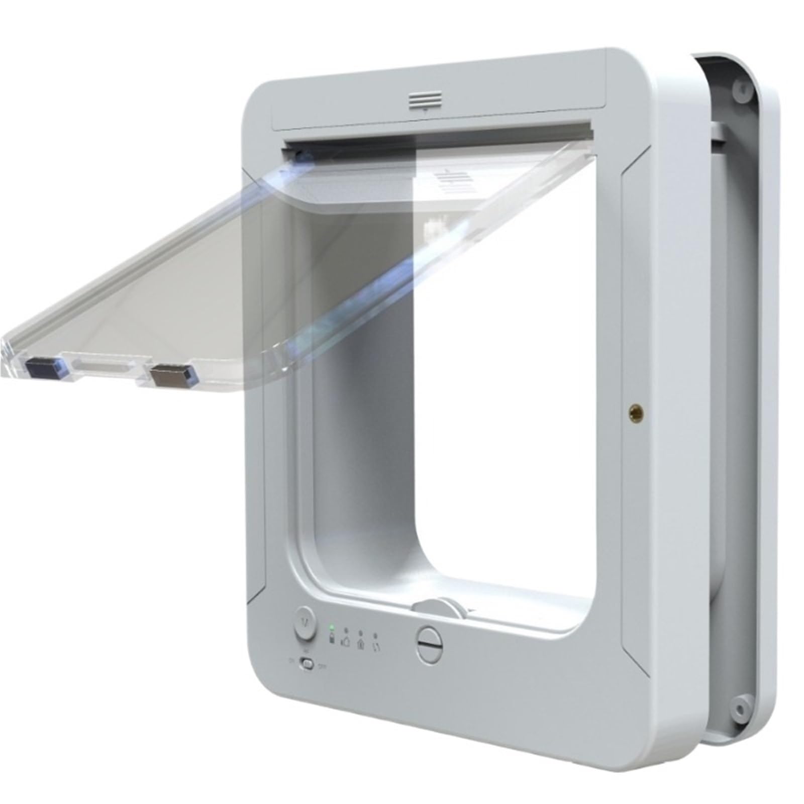 Cat Flap Sensing Smart Cats Door Control Direction Entry Exit Intelligent Recognition Hole Electronic Automatic(White)