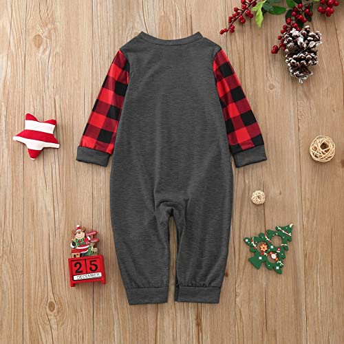 Family Christmas Pajama Matching Set, Xmas Print Plaid Raglan Sleeve Shirts and Pants Funny Soft Sleepwear Pj Sets4
