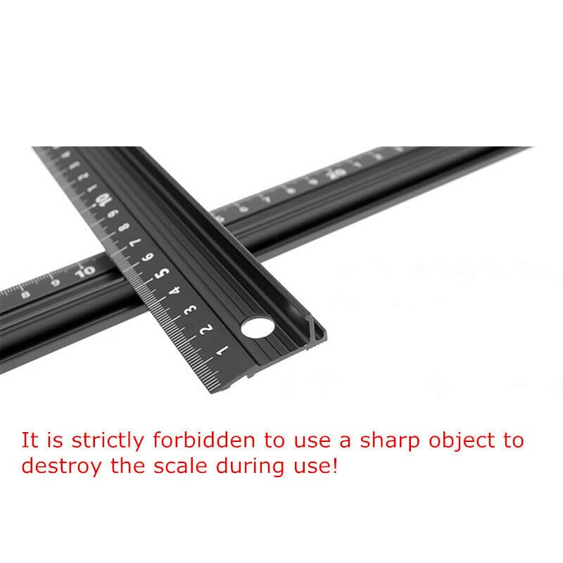 Miniatura 3 de Regla de aleación de aluminio con deflector protege las tiras antideslizantes, regla de medida de 203017.7 in en milímetros regla de corte recto