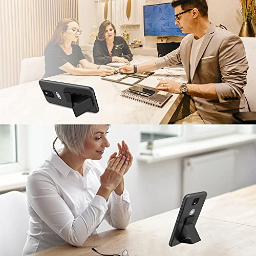 Case For Sharp Rouvo V Phone Case, Stand Case With Tempered Glass Screen Protector Hidden Folding Kickstand Shockproof Protective Cover Silicone Tpu Case For Sharp Rouvo V 2022 - Black #TOP3