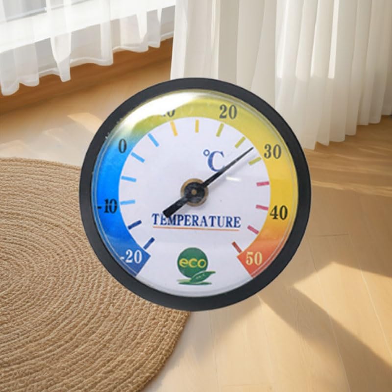 Dial Pointer Type Thermometer Wall Mounted Indoor Temperature Gauge for Office Study Rooms