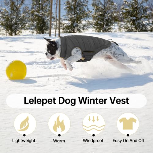 Image of Lelepet Reversible Dog Coat Windproof Dog Puffer Jacket Lightweight Vest