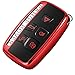 Uxinuo Compatible with Range Rover Key Fob Cover Case Premium Soft TPU Key Fob Case for Defender Discovery Sport LR4 Range Rover Sport and Jaguar XF XJ XJL XE F-PACE Jaguar 5-Buttons Red