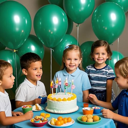 Image of Green Balloons Green Birthday Decorations 30 Pack 18 inch Round Party Balloons for Dark Green Themed Wedding Graduation Anniversary Christmas Birthday Party St Patricks Day Backdrop Decorations