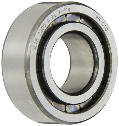 INA SL182205 Cylindrical Roller Bearing, Single Row, Removable Outer Ring, Semi-Fixed, Flanged, Normal Clearance, Open End, Metric, 25mm ID, 52mm OD, 18mm Width, 8500rpm Maximum Rotational Speed, 10100lbf Static Load Capacity, 10300lbf Dynamic Load Capacity