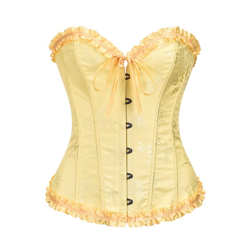 JoyPeak Corset Tops for Women,Lace Bustier Corset Lingerie top,Renaissance Overbust Corset Push Up Bodysuit