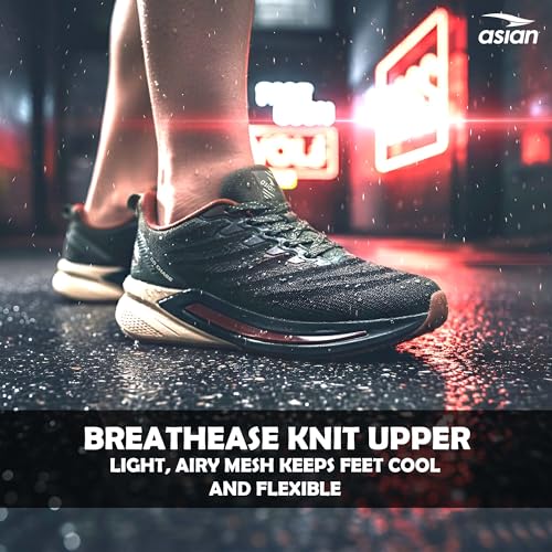 Image of ASIAN Powerplay-25 Men's Running Shoes | Knit Mesh Upper Lightweight Shoes | Memory Foam Technology | Premium Athletic Sneakers for Sports & Gym