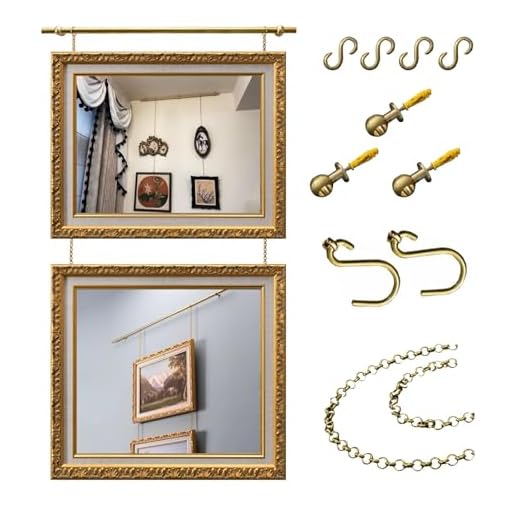Adjustable Picture Hanging System in Brass