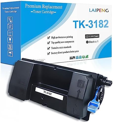 LAIPENG Compatible Toner Cartridge TK-3182 TK3182 TK 3182 1T02T70US0 Black 21000 Page Yield for Kyocera M3655idn P3055dn Laser Printers