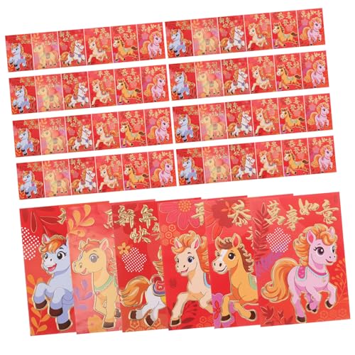Enveloppes Rouges Chinoises Cheval Pochette Nouvel An Mariage Anniversaire 300 pcs