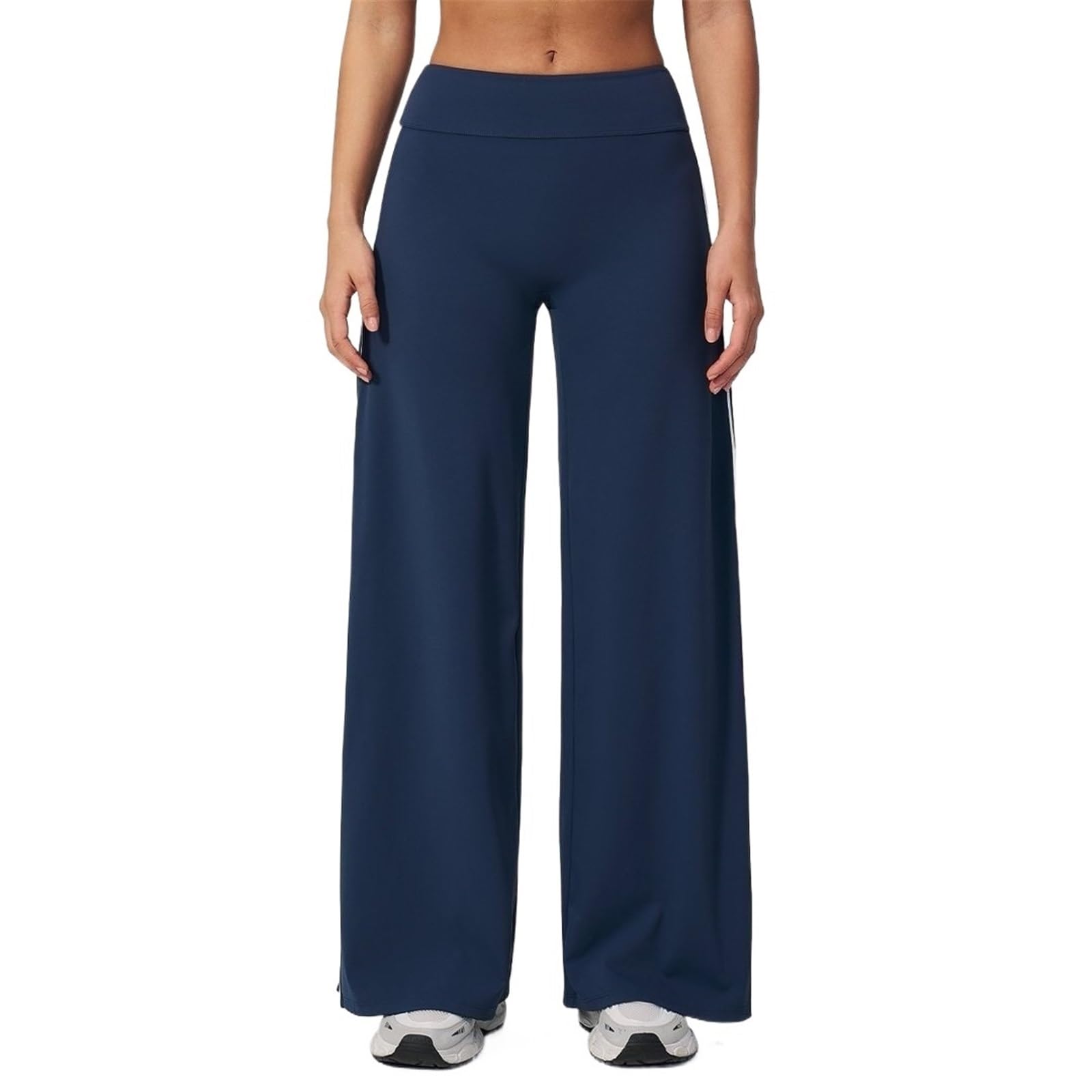 AWSQ23 Pantalones Yoga Mujer Cintura Alta - Control Barriga, Suaves y Elásticos, Pierna Ancha - Casual y Entrenamiento