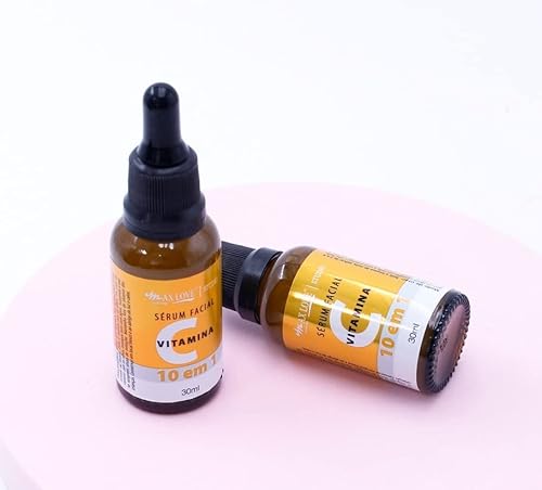 Max Love Sérum Facial Vitamina C, 10 em 1, Pele Hidratada, Macia e Iluminada, 30ml