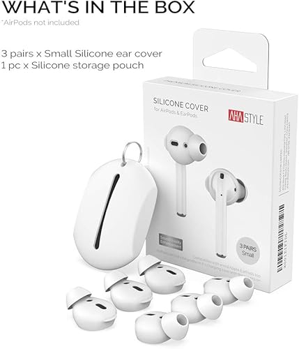 Miniatura 8 de AhaStyle - 3 pares de almohadillas de silicona antideslizantes para audífonos compatibles con Apple AirPods 2 y 1 o EarPods, No se ajustan a la