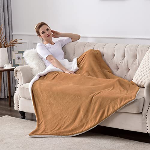 Sochow Sherpa Fleece Throw Blanket, Double-Sided Super Soft Luxurious Plush Blanket Twin Size, Camel, 60" X 80" #TOP2