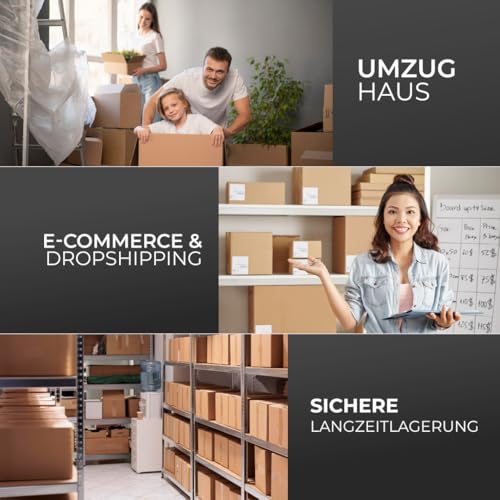Stick Well Verpackungsklebeband, Industrieklebeband für Pakete, 3 Rollen Paketklebeband geringer Geräuschentwicklung – 48 mm x 66 m, stark klebendes braunes Klebeband zum von Kartons, Umzugskartons
