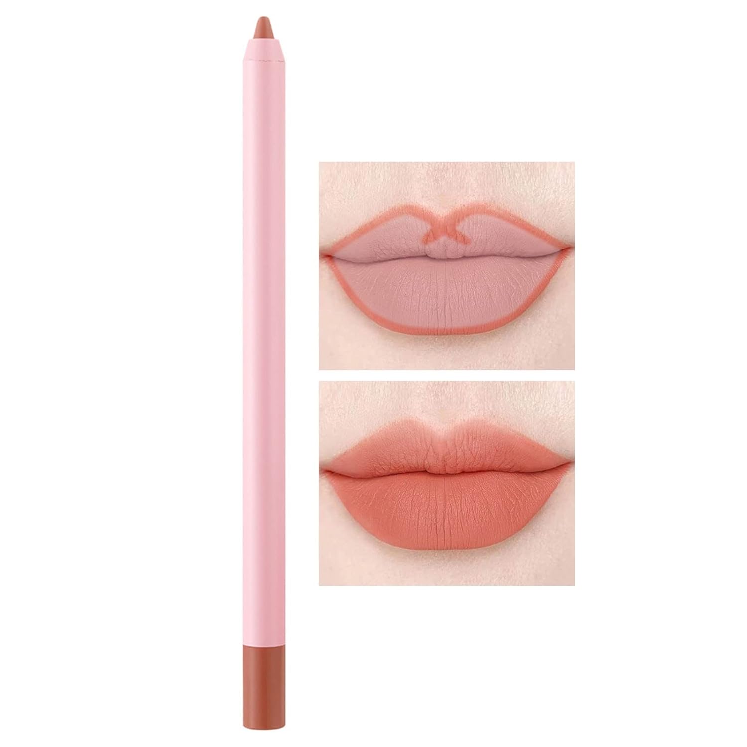Professional Matte Lip Liner Set, 12 Colors Natural Nude to Dark Waterproof Long Lasting Pencils for Lips and Eyes, Soft Makeup (Orange)