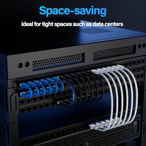 Image of Cat6A Ethernet Cable Shielded 10Gbps 5 ft (5 Pack), Slim Shielded (F /UTP) Ethernet Cable Cat 6, Flexible 28AWG Bare Copper Cat6 Cable, Space-saving Cat 6a Network Cable for Server, Data Center, Blue