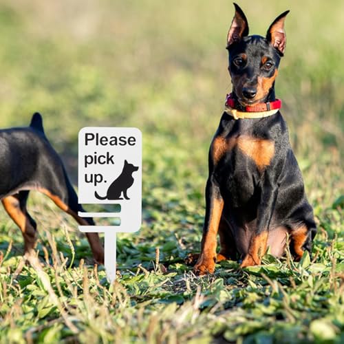 HYTROVE Witterungsbeständiges No Pooping Dog Sign mit Erdspieß Praktische Gartendeko und Höflicher Hundekot Hinweis für Innen Außenbereiche Einfache Montage Umweltfreundliche