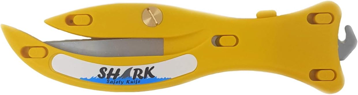 Shark Safety Box Cutter with Retractable Hook - Yellow