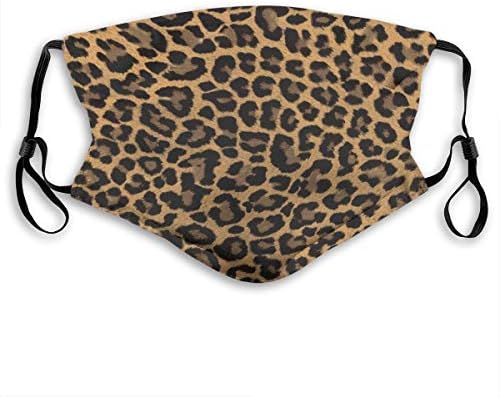 Leopard Print Mouth Mask With Carbon Filter - Washable Reusable Adjustable Face Mask