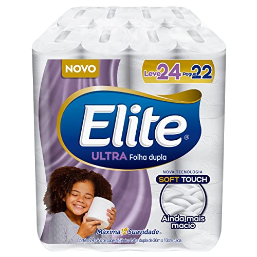 Elite Duallete Papel Higiênico Elite Dualette Folha Dupla Ultra 24 Rolos Branco