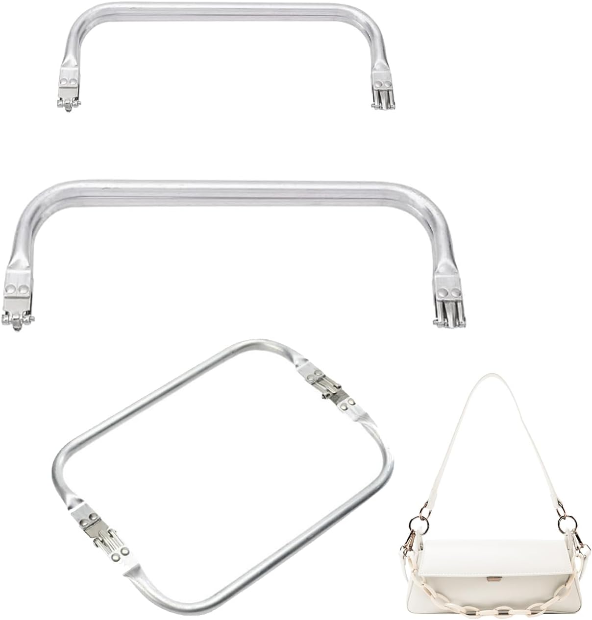 Set 4 Chiusure Per Borse A Scatto In Alluminio - Misure 16cm, 18cm, 20cm, 25cm - Per Borse Fatte A Mano E Progetti Fai Da Te - Foto 9