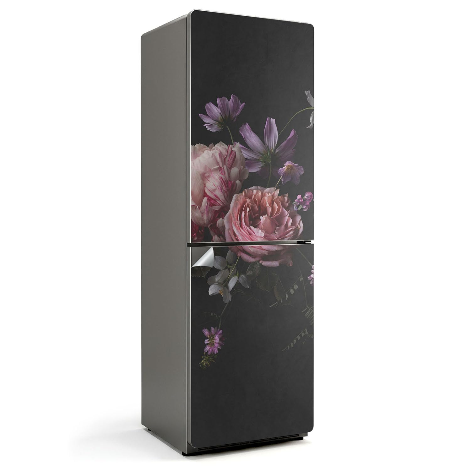 Autocollants pour Frigo Anti-Rayures Cache-Misère Sticker Floral 60x190