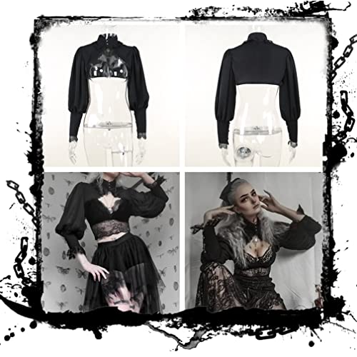 Goth Shrug Black Gothic Victorian Shrugs Crop Top For Women4