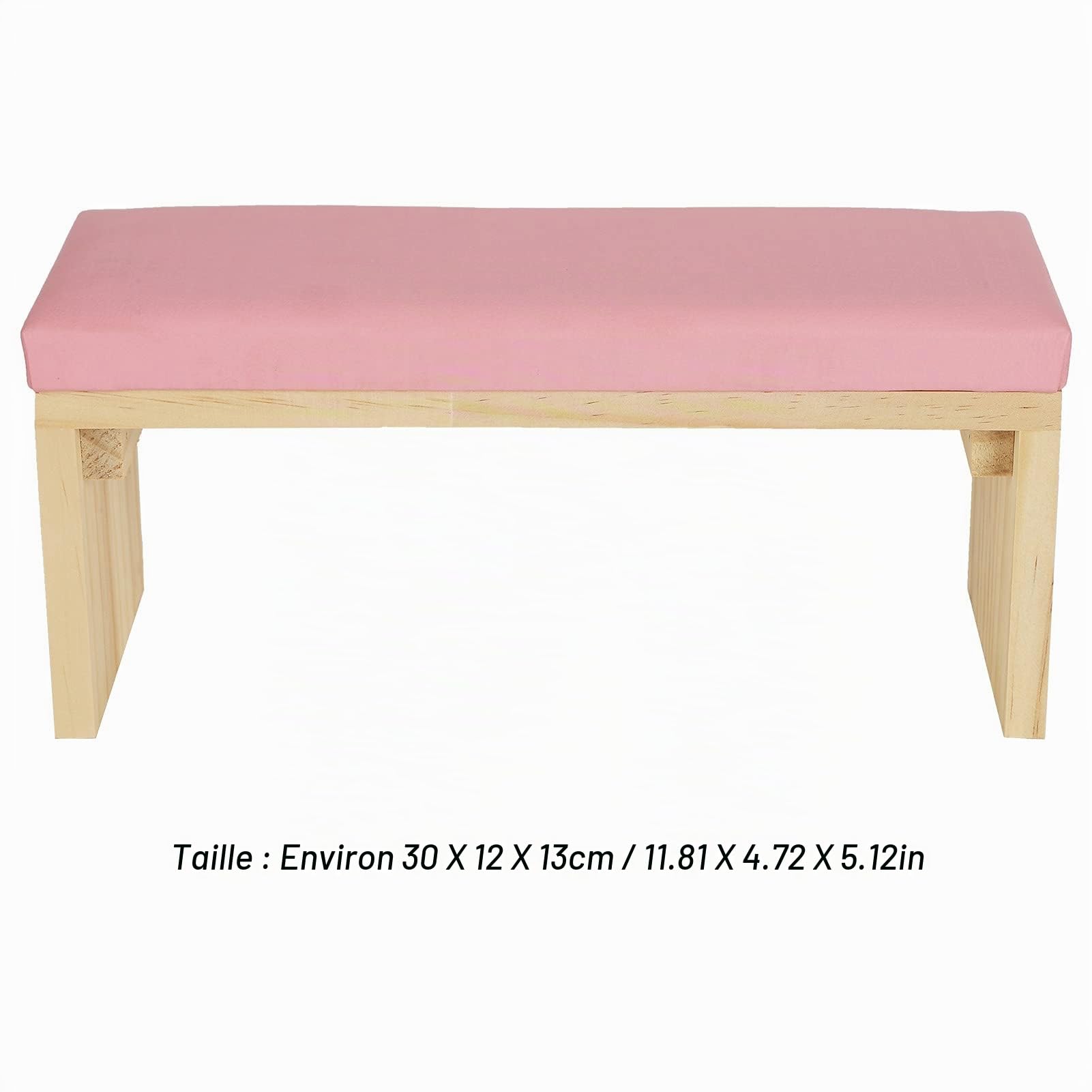 Wakects Support de Manucure, Coussin Repose-poignet en Cuir avec Pied en Bois, Accessoire d'Art des Ongles, Rose