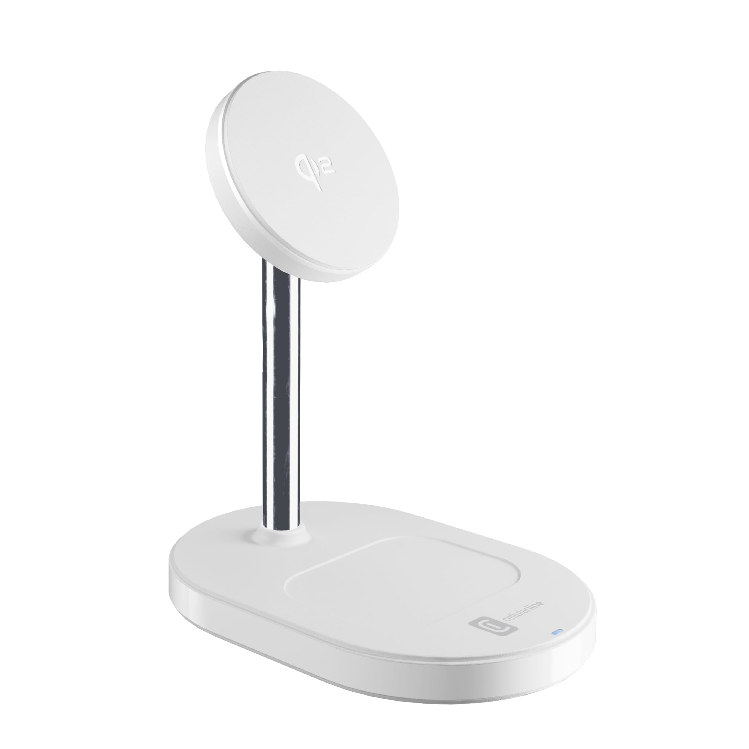 Cellularline MAG Duo 2in1 Magnetische Wireless-Ladestation mit Qi2-Zertifizierung, Bis zu 15W für Smartphones und Kopfhörer, Sicheres und Vielseitiges Pad für Vertikales und Horizontales Laden