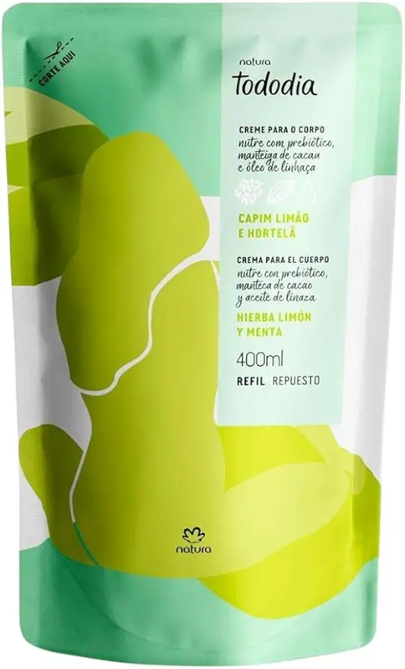 Refil Creme Hidratante Todo Dia Natura Capim Limão e Hortelã 400ml