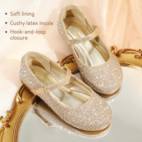 DREAM PAIRS Toddler Girl's Dress Shoes Mary Jane Rhinestone Ballerina Flat for Party, Birthday, Performance, Wedding4
