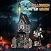 Tweandar Halloween Haunted Mansion Building Set,Before Xmas Haunted House Building Blocks Set with Light, Glow-in-The-Dark Pumpkins and Skeleton Ghosts, Halloween Toys Gifts for Adults & Kids