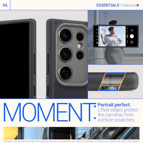 Image of CASEOLOGY by Spigen Nano Pop Back Cover Case Compatible with Samsung Galaxy S24 Ultra [Two Tone Color] S24 Ultra Case with Military Grade Drop Protection, Side Grip Patterns (TPU, PC | Black Sesame)