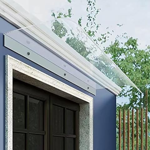 Modern Design Door Canopy Awning,Transparent Porch ?Awning,3.5mm Thick Porch Canopy,Invisible Window Rain Shelter,Rain Over Shelter,for Front Back Porch External (40x100cm/15.7"x39") Cover