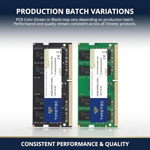 Image of Timetec Premium 16GB DDR4 3200MHz (PC4-3200AA) PC4-25600 SODIMM Laptop RAM - 260-Pin 1.2V CL22 Non-ECC Unbuffered Memory Module for Laptop, Notebook, Mini PC, All-in-One