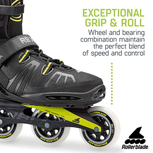 Rollerblade Rb Xl Men's Adult Fitness Inline Skate, Black And Lime, High Performance Inline Skates #TOP2