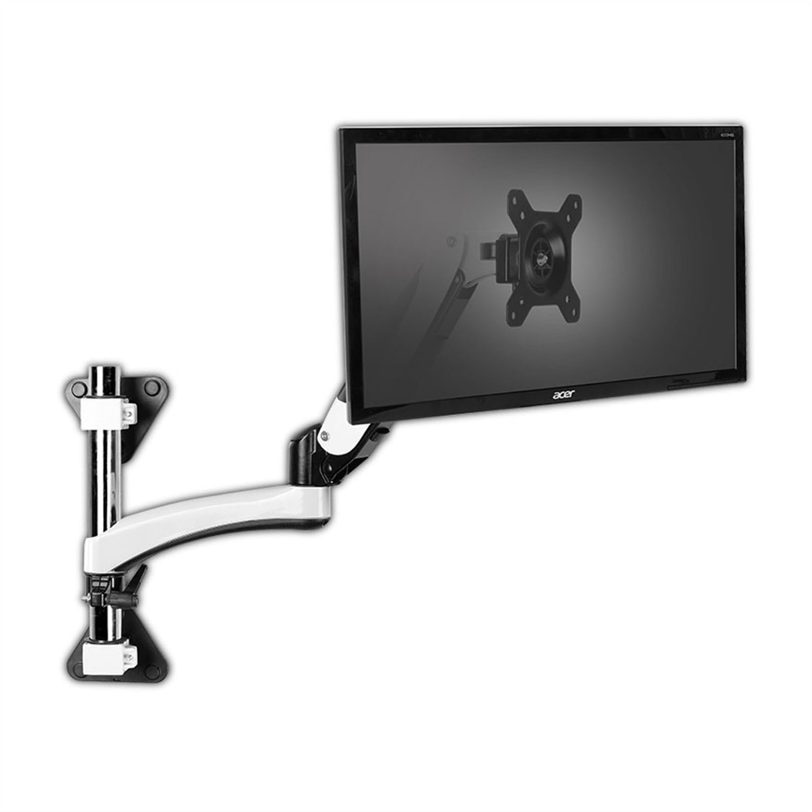 SaryEdge Monitor Desk Mount Single Monitor Wall Mount for 15-27 Inch Screens up to 17.6 lbs, Gas Spring Monitor Arm Mount, Full Motion Height Adjustable Indust,Two Arms