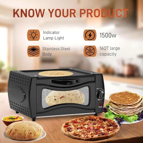 Blat elektryczny piekarnik z regulowaną temperaturą do pieczenia pizzy, chapati, roti i naan – wszechstronne urządzenie do gotowania do użytku domowego