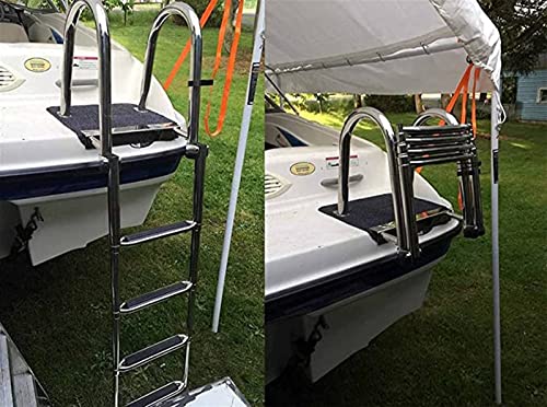 Escalera para barco plegable de 4 pasos acero inoxidable miniatura 7