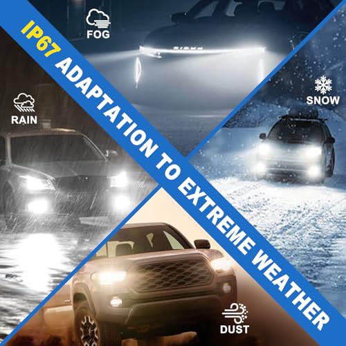 Image of AHOBXD H11 9005 LED Bulbs Combo,Upgraded 900% 90000LM Brightest 1:1 Halogen Size H11 9005 Bulbs with Cooling Fan 80000hours Lifespans Super Bright H11 9005 Fog Light Bulbs(Pack of 4)
