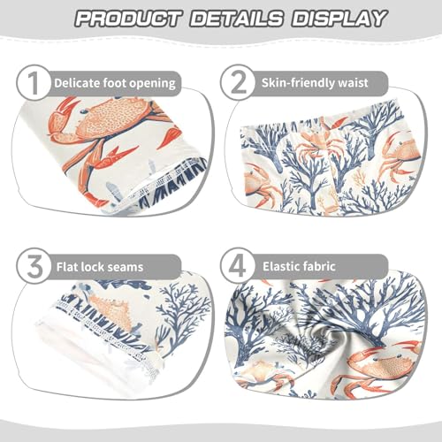 Crab Coral Pattern Girls Leggings Soft Stretch Workout Yoga Dance Pants for Kids Casual Tights3